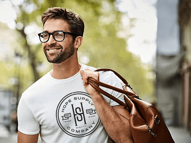 Man wearing a Hope Supply Co shirt